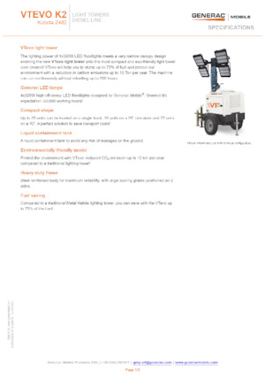 Maszty oświetleniowe Generac Mobile VTevo K2