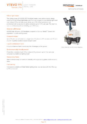 Maszty oświetleniowe Generac Mobile VTevo Y1