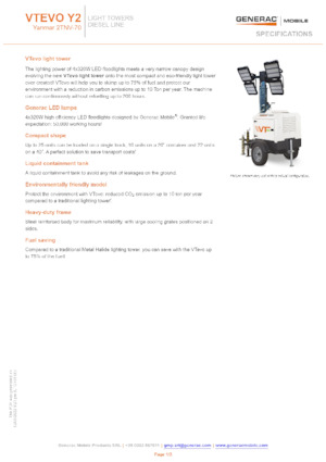 Maszty oświetleniowe Generac Mobile VTevo Y2