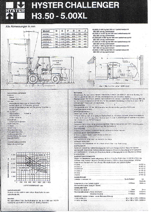 Wózki widłowe LPG Hyster H 4.00 XLS/6