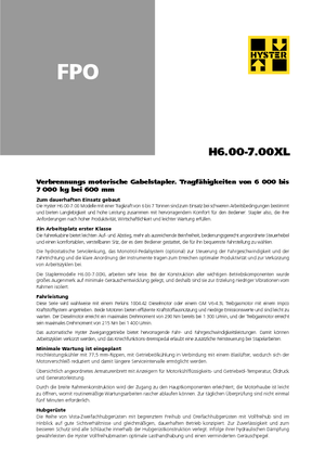 Wózki widłowe LPG Hyster H 7.00 XL