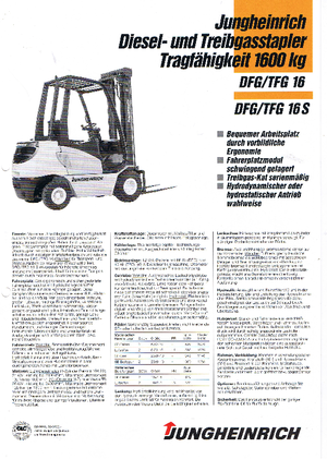 Wózki widłowe LPG Jungheinrich TFG 16