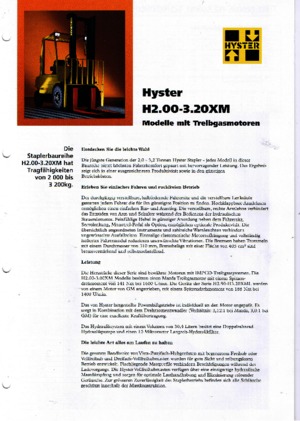 Wózki widłowe LPG Hyster H 3.00 XML