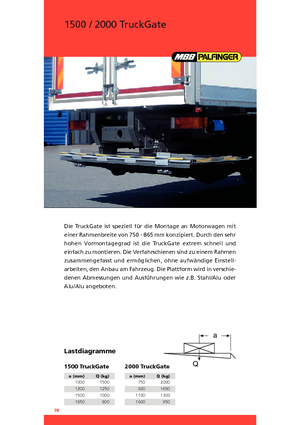 Platformy załadunkowe MBB Palfinger 2000 TruckGate
