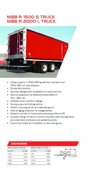 Platformy załadunkowe MBB Palfinger MBB R 2000 L TRUCK