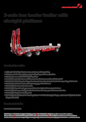 Przyczepy niskopodwoziowe Schwarzmüller 3-axle low loader trailer with straight platform