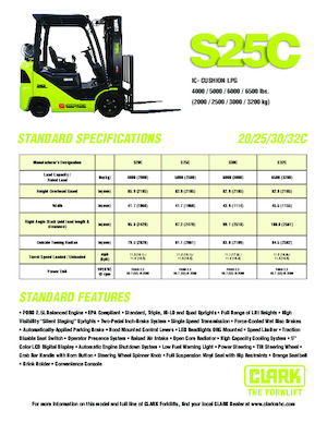 Wózki widłowe LPG Clark S20C