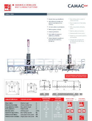 Masztowe platformy robocze CAMAC Camac 1500