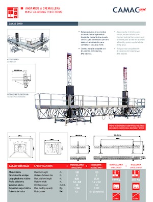 Masztowe platformy robocze CAMAC Camac 2000