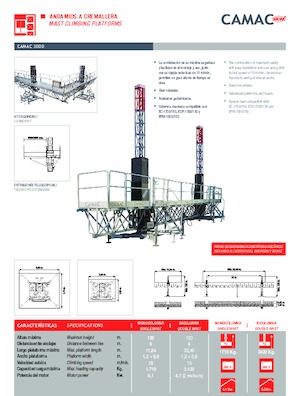 Masztowe platformy robocze CAMAC Camac 3000