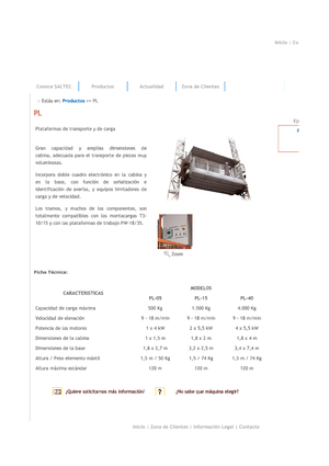 Masztowe platformy robocze Saltec PL 40