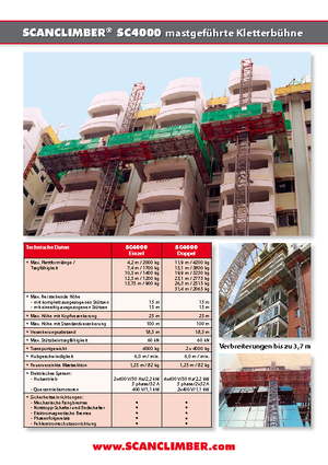 Masztowe platformy robocze Scanclimber SC 4000 D