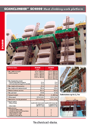 Masztowe platformy robocze Scanclimber SC 4000 D