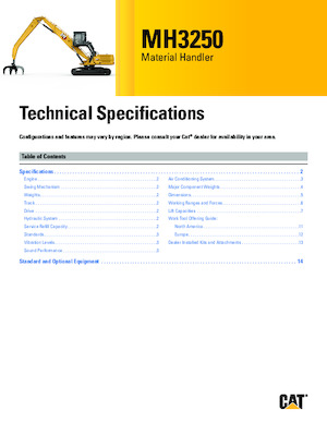 Koparki do prac przeładunkowych Caterpillar MH3250