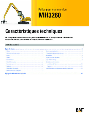 Koparki do prac przeładunkowych Caterpillar MH3260
