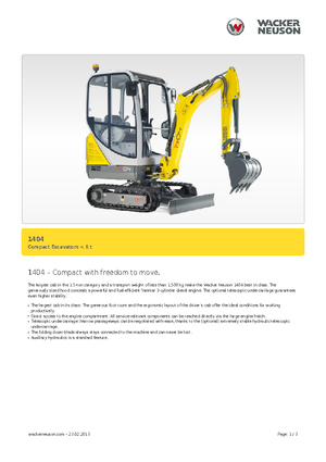 Minikoparki Neuson 1404