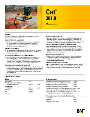 Minikoparki Caterpillar 301.8