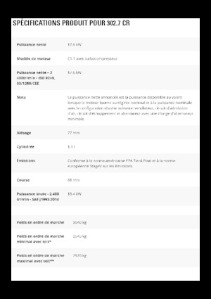 Minikoparki Caterpillar 302.7 CR