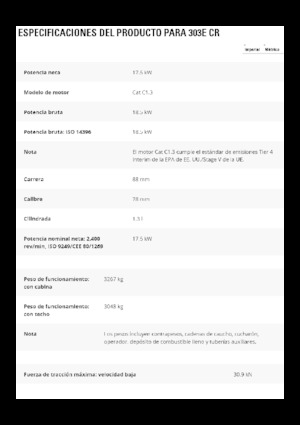 Minikoparki Caterpillar 303E CR