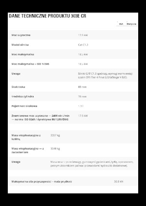 Minikoparki Caterpillar 303E CR