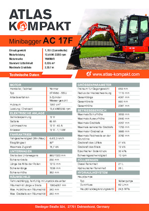 Minikoparki Atlas Kompakt AC 17F
