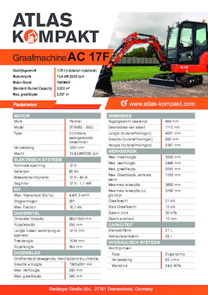Minikoparki Atlas Kompakt AC 17F