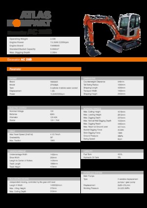 Minikoparki Atlas Kompakt AC 25B
