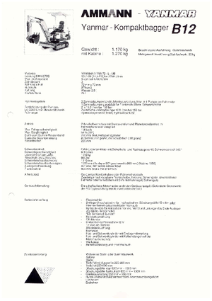 Minikoparki Yanmar B 12