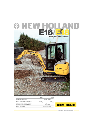 Minikoparki New Holland E 18