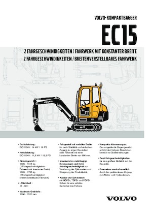 Minikoparki Volvo EC15 XT