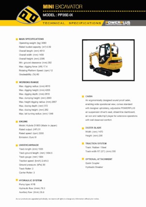 Minikoparki PowerPlus PP35E-IX