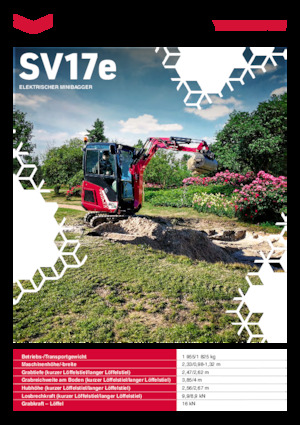 Elektryczne koparki gąsienicowe Yanmar SV17e