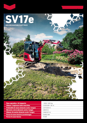 Elektryczne koparki gąsienicowe Yanmar SV17e