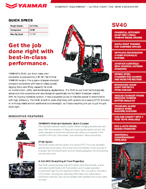 Minikoparki Yanmar SV40