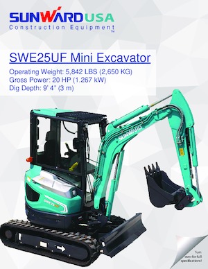 Minikoparki Sunward SWE25UF 