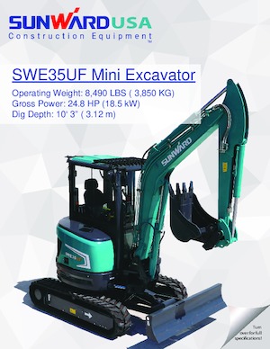 Minikoparki Sunward SWE35UF 