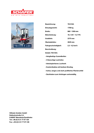 Minikoparki Takeuchi TB 016 A