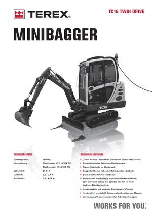Minikoparki Terex TC 16 Twindrive