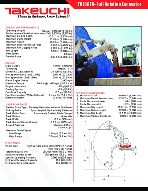 Minikoparki Takeuchi TB 138 FR