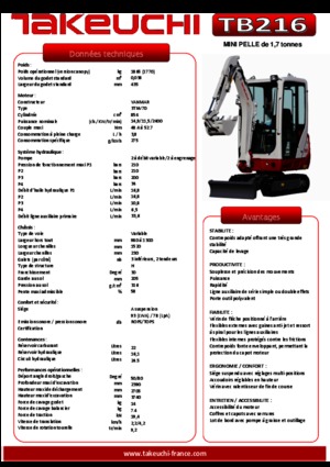 Minikoparki Takeuchi TB216S