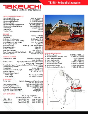 Minikoparki Takeuchi TB 228 