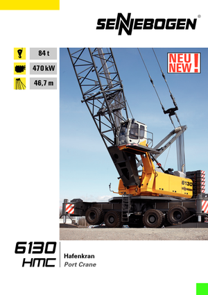 Żurawie samojezdne — wysięgnik kratowy Sennebogen 6130 HMC