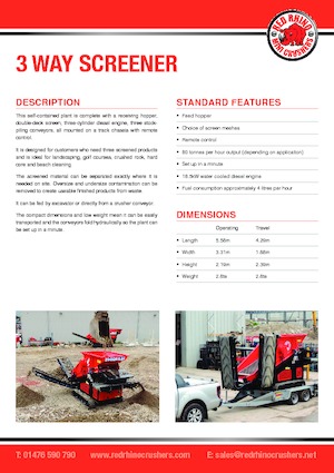 Przesiewacze mobilne Red Rhino 3 WAY SCREENER