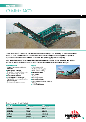 Przesiewacze mobilne Powerscreen Chieftain 1400