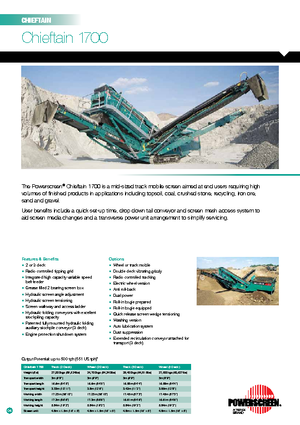 Przesiewacze mobilne Powerscreen Chieftain 1700-2D