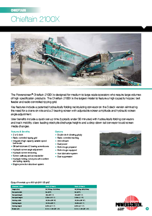 Przesiewacze mobilne Powerscreen Chieftain 2100 X 3D
