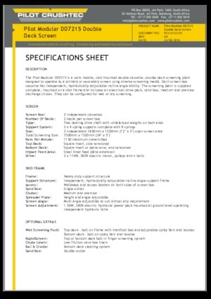 Przesiewacze mobilne Pilot Crushtec DD7215