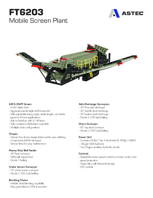 Przesiewacze mobilne Astec FT6203CC