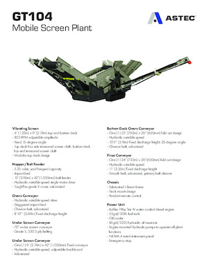 Przesiewacze mobilne Astec GT104
