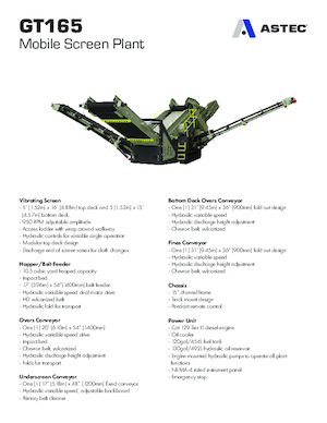 Przesiewacze mobilne Astec GT165MF